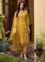 Viscose Yellow Festival Wear Hand Work Readymade Kurti Set